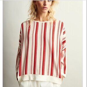 Karen By Simonsen Red and White Striped Blouse